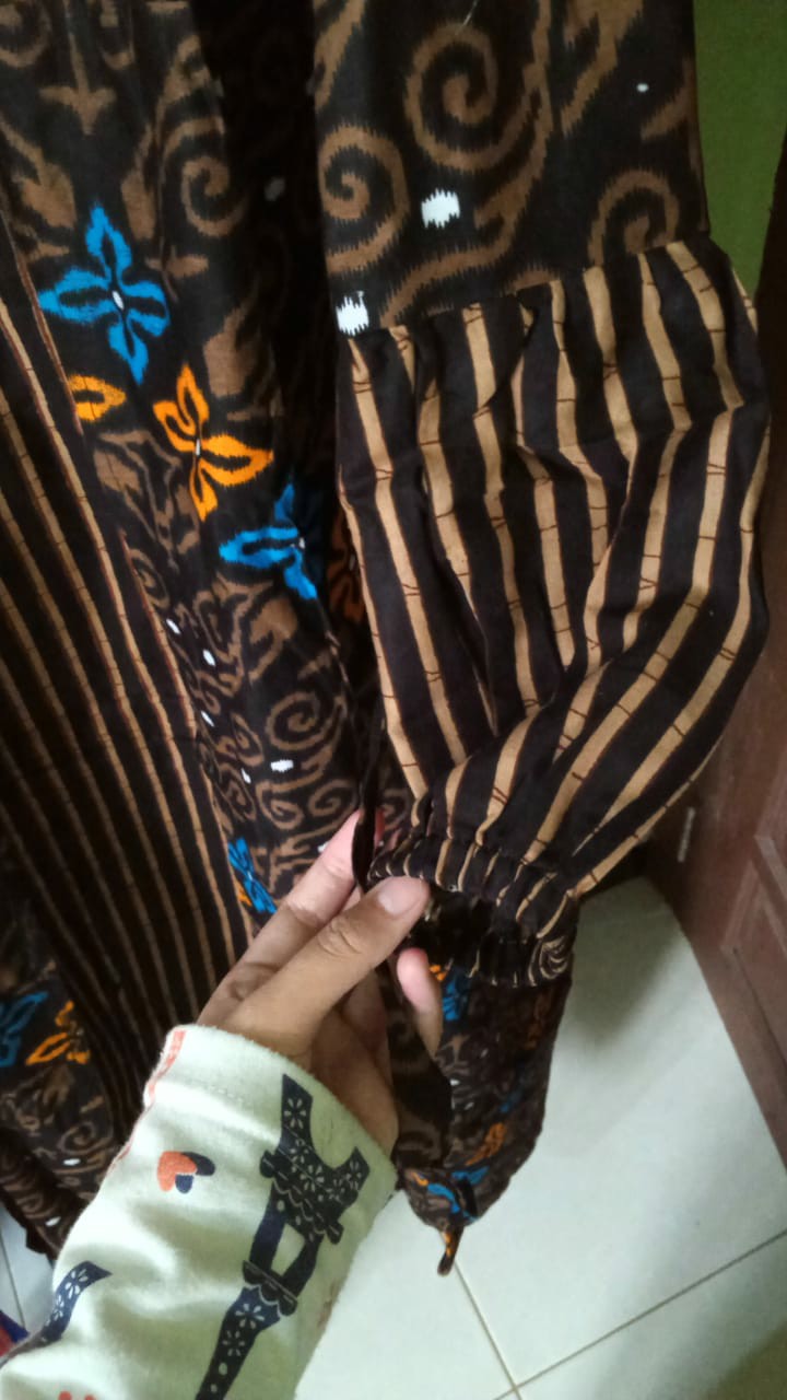 Gamis Batik Cardigan Panjang Remaja Terbaru / Gamis Kombinasi Batik / Gamis Busui