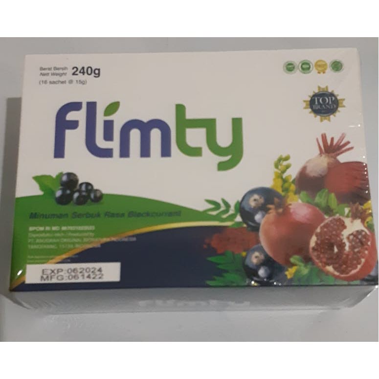 Flimty Fiber Herbal Detox Usus Penurun Berat Badan Antioksidan Pelangsing 1 Box Isi 16 Sachet