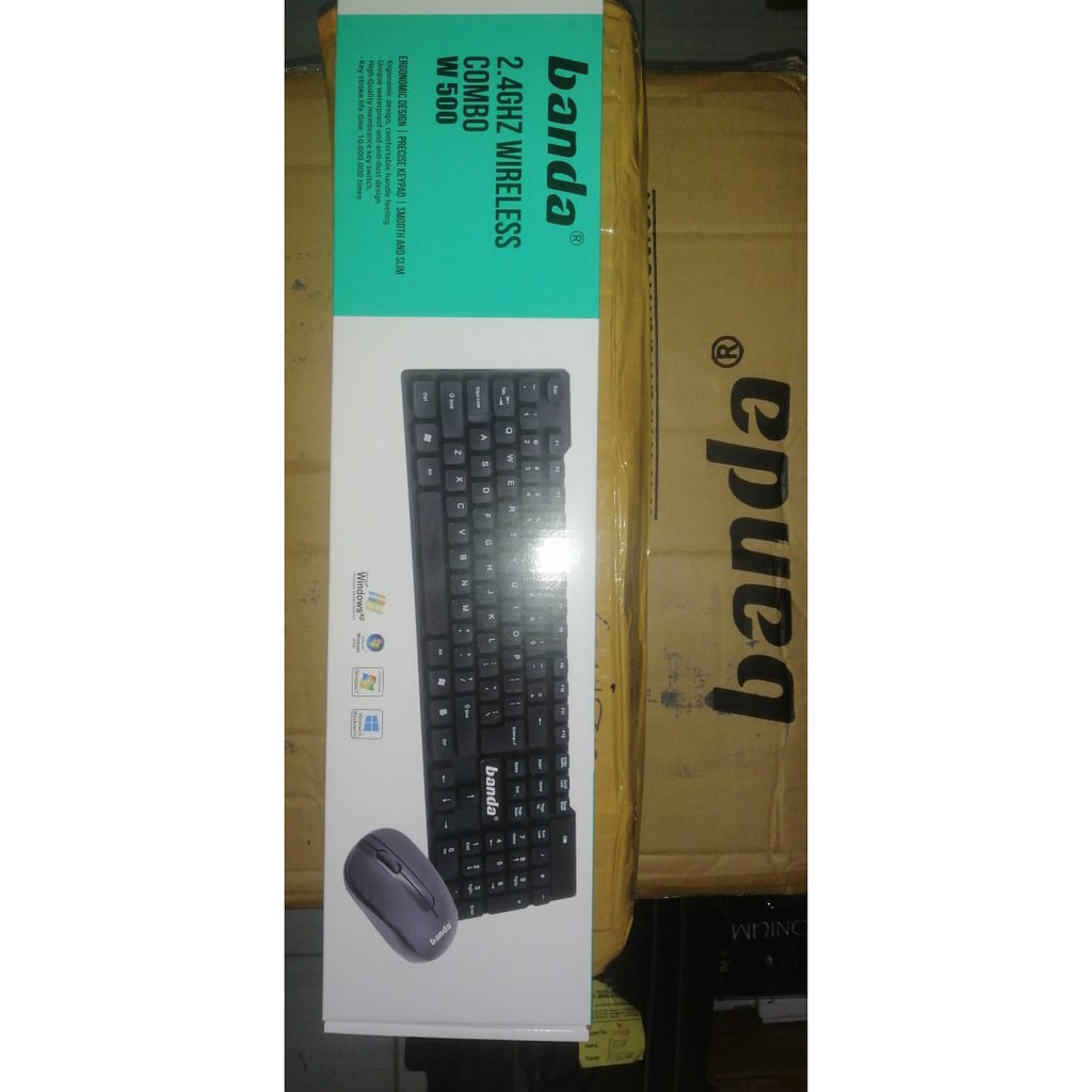 COMBO KEYBOARD MOUSE WIRELESS BANDA W 500 - W500 WIRELESS FREE BATTERY