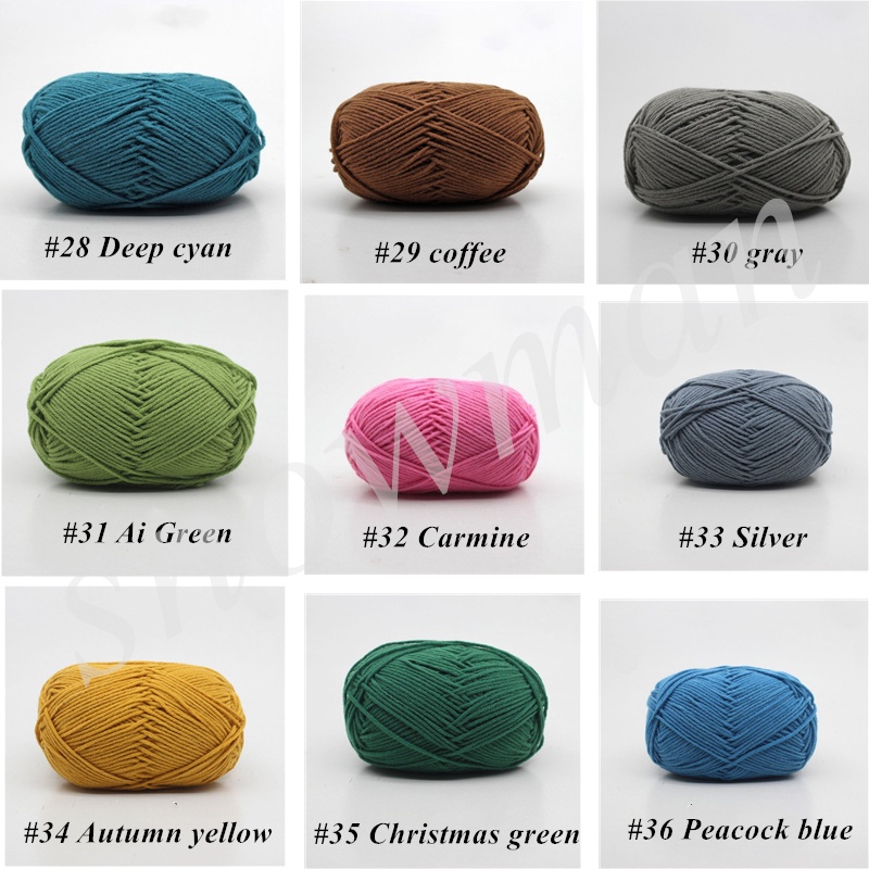 Benang rajut katun susu 4ply/ milk cotton yarn 4ply 50 Grams/Ball For Knitting Hand Knitting Crochet DIY