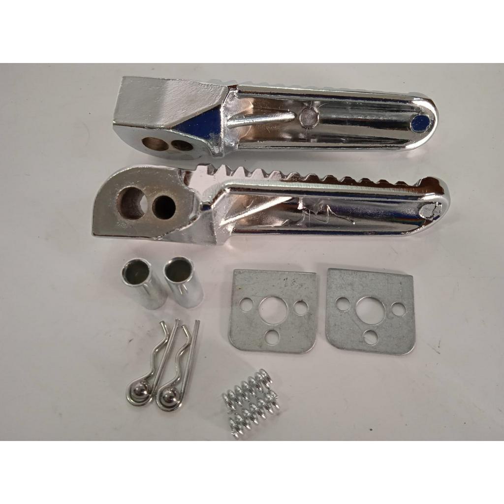 FOOTSTEP SATRIA FU BOSTEP POSTEP PIJAKAN KAKI BELAKANG AGRAS SATU SET SILVER CHROME