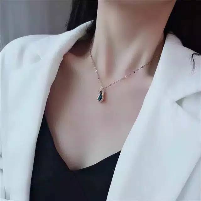 KALUNG KACANG / KALUNG TITANIUM ANTI KARAT / KALUNG WANITA / KALUNG FASHION KOREA / KALUNG LIONTIN