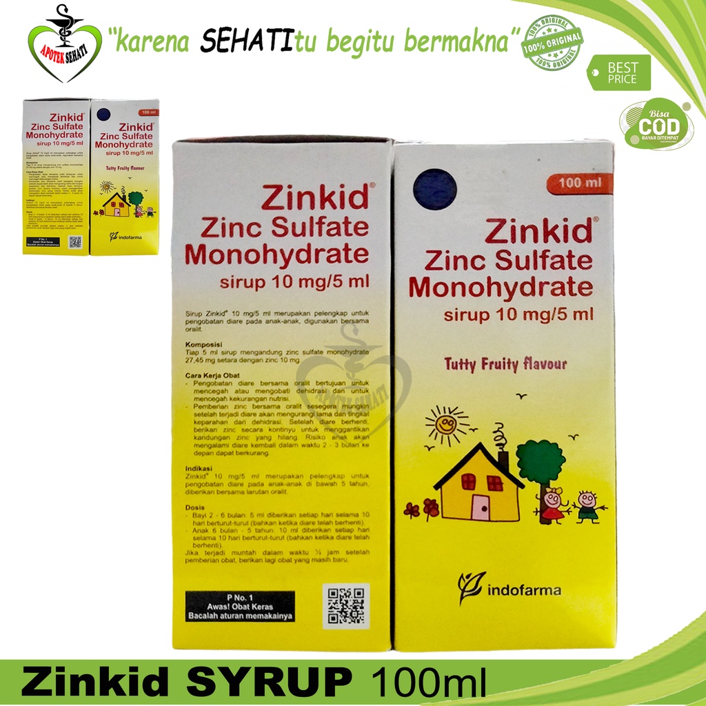 ZINKID SIRUP 10MG/5ML 100ML, SIRUP ZINKID TERMURAH ORIGINAL