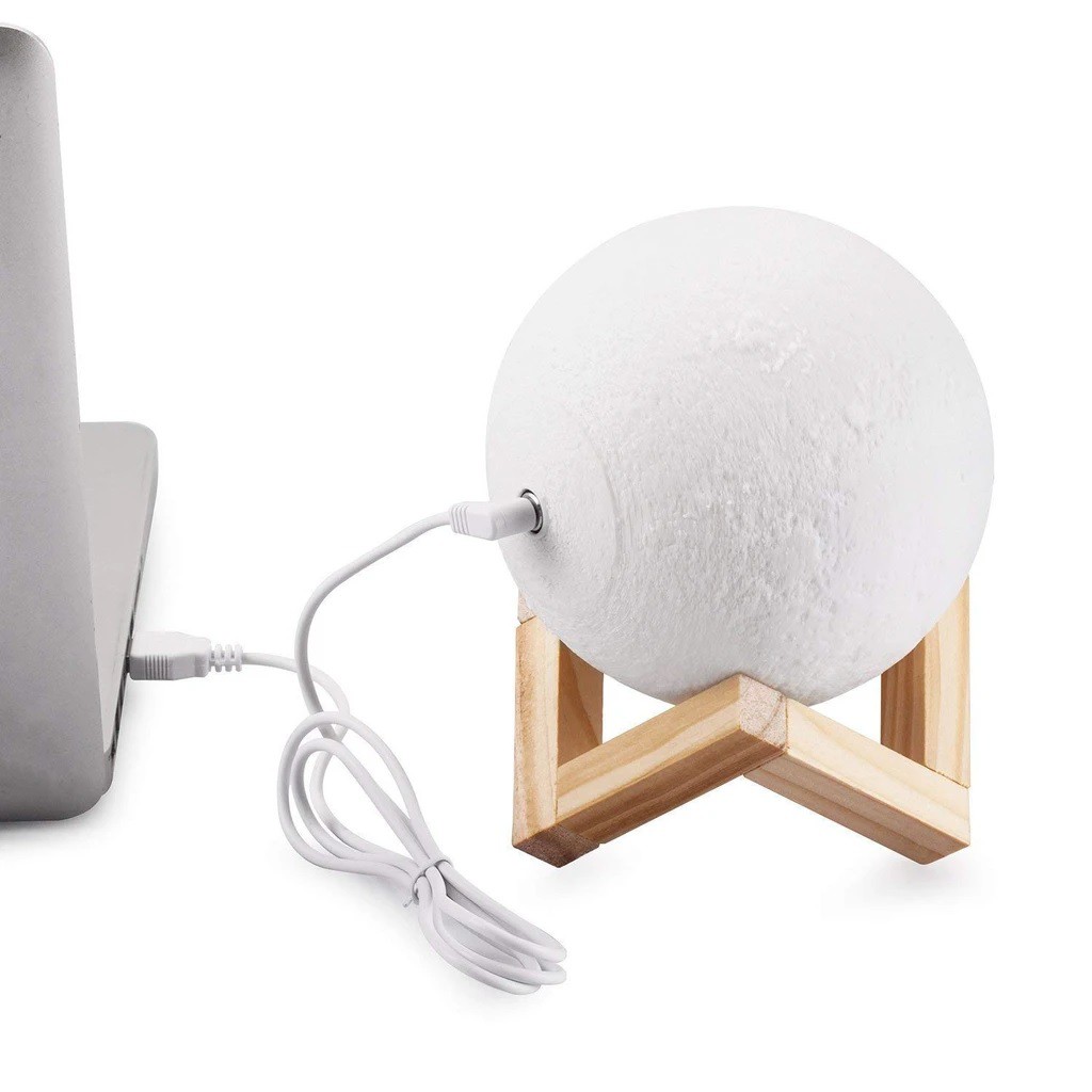 3D Print Moon Lamp Desk Light - Lampu Tidur Bentuk Bulan - 10 cm