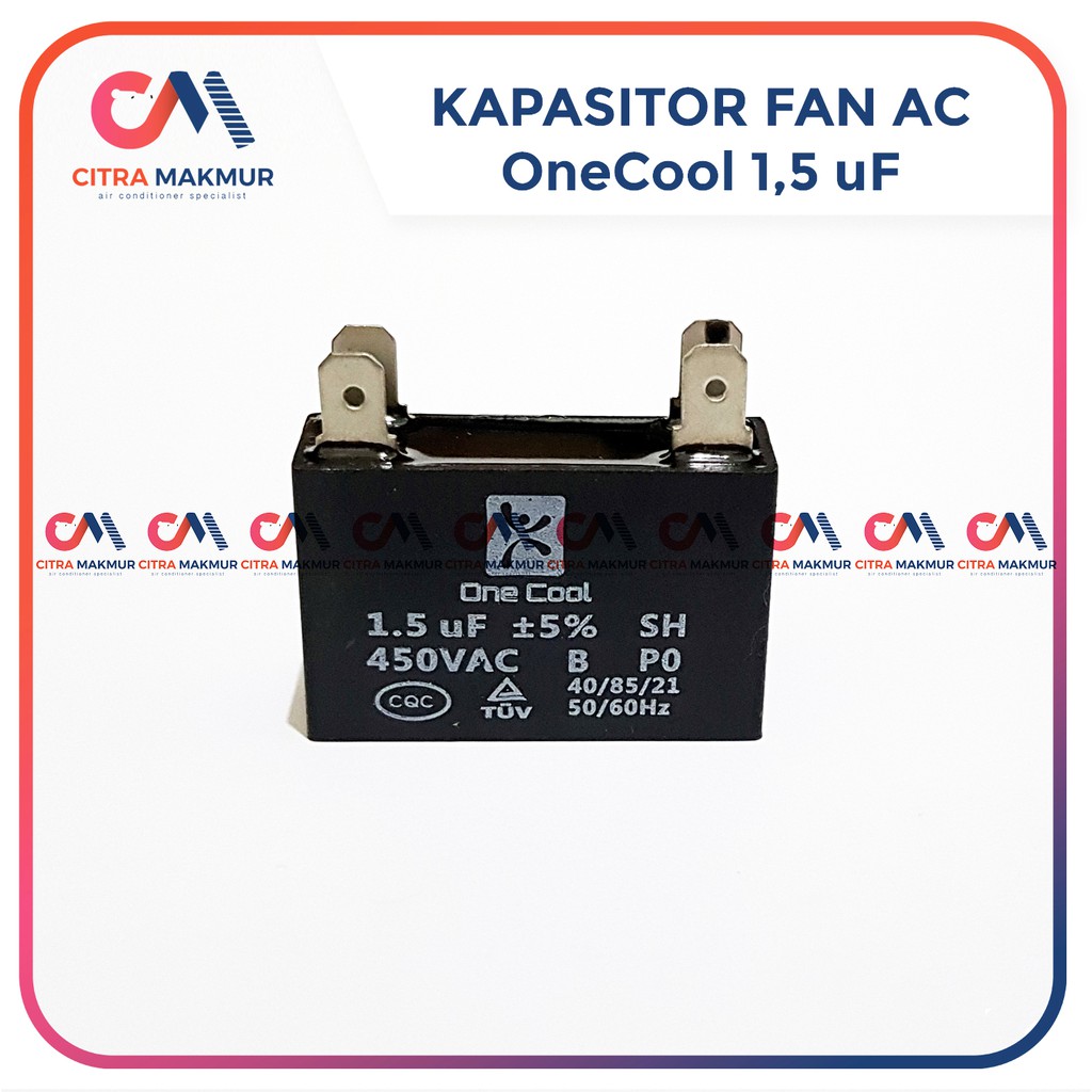 Kapasitor Fan AC 1.5 uf Onecool Kaki 4 Capasitor mikro Kipas angin dinamo Outdoor Mesin 1,5 kotak