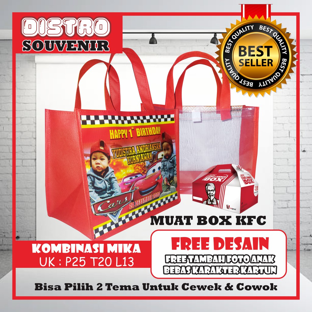 

tas ultah murah | goodie bag | tas souvenir ultah | tas ultah kombinasi mika