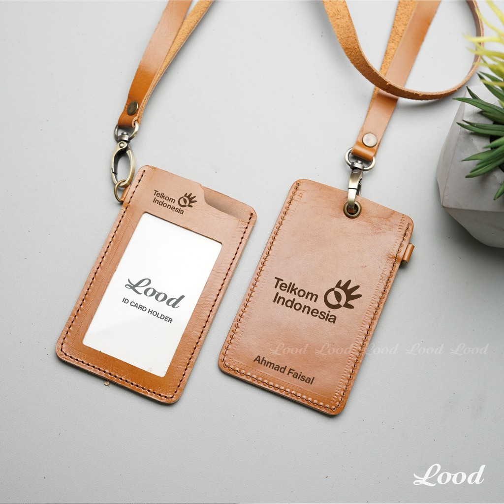 ID CARD FILO HOLDER KULIT ASLI NAME TAG - GRATIS UKIR NAMA DAN LOGO