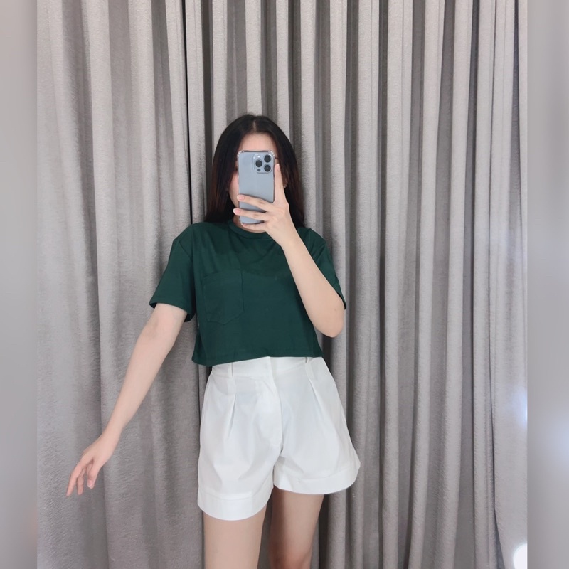 Nora pocket crop / Crop top / Atasan wanita crop