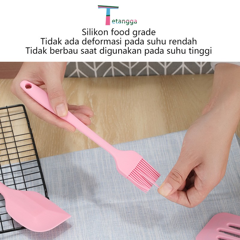 Spatula Peralatan Masak Sutil Silikon Non Stick Cooking Tools Isi 5 Pcs Kitchenware Spatula Set VS