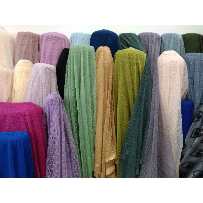 bahan/ kain tille dot