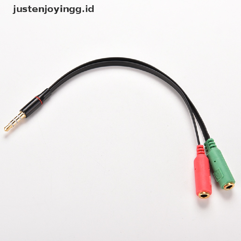 Justenjoyingg.id / 1x3.5mm Kabel Adapter Splitter Audio AUX Mic Headphone / Earphone male Ke 2 Female