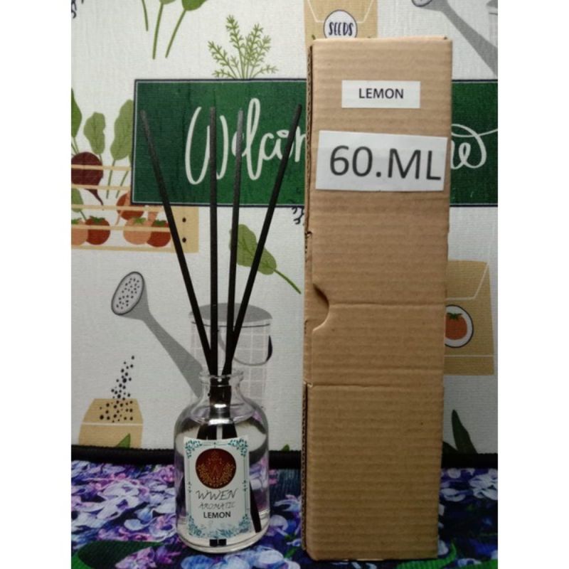Reed Diffuser Aroma Terapi Pengharum Ruangan Essential oil Aromatherapy Replenisher Bunga Difuser-ARM 60 - LEMON