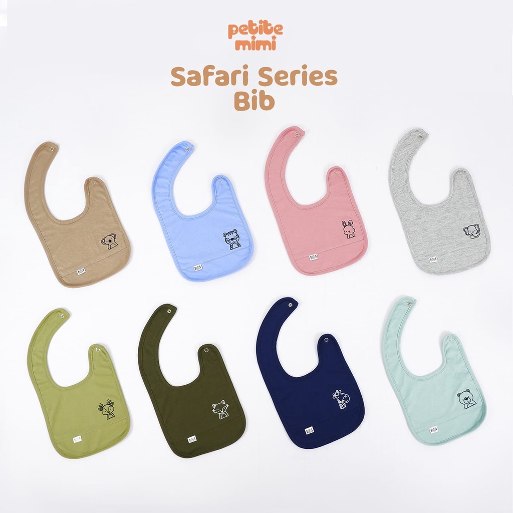 PETITE MIMI SAFARI SERIES BIB SEALIFE BIB SLABBER ANAK CELEMEK MAKAN ANAK TADAHAN ILER ANAK BAYI