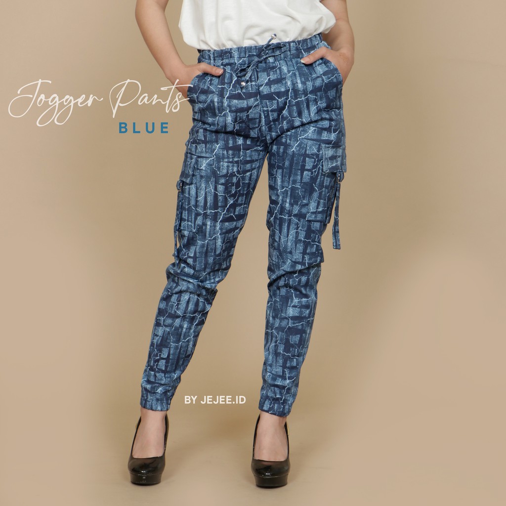 Celana Panjang Joger Wanita Abstrak Jogger Pants Cargo