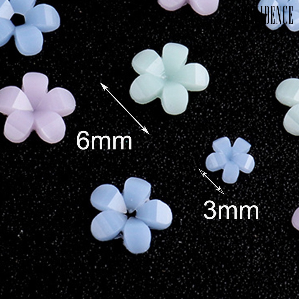 Providence 6Grids/Box Color Changing Nail Flower Ornament Five Petals 3D Effect Lightweight Floral Nail Art Charms Decoration for Manicure