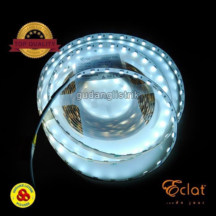 Eclat LED Strip 5050 SMD Putih 12V IP33 12000K Ledstrip Super Bright