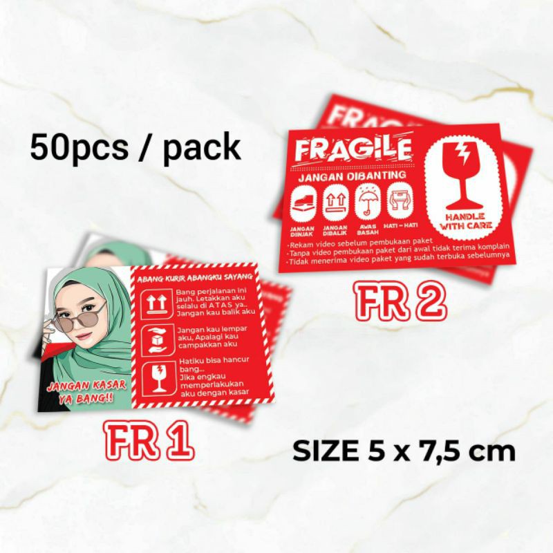 

Stiker fragile 5 x 7,5cm isi 50pcs per pack