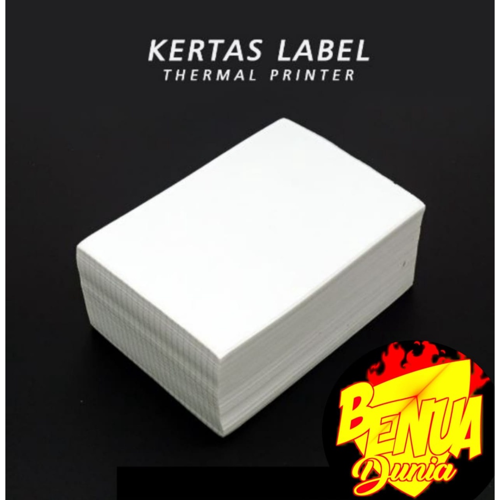 KERTAS TERMAL LABEL CETAK  PENGIRIMAN LIPAT // KERTAS THERMAL 100X150 10.000PCS - BD