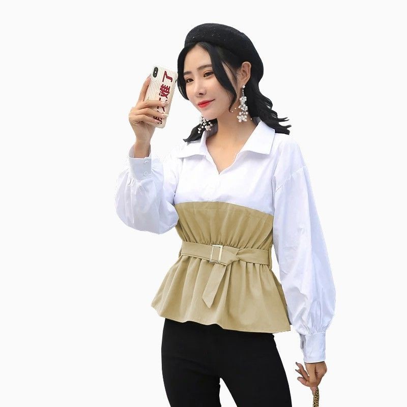 Blus Lengan panjang Gaya Korea Variasi krah kemeja model terbaru - Givtha Production Earth