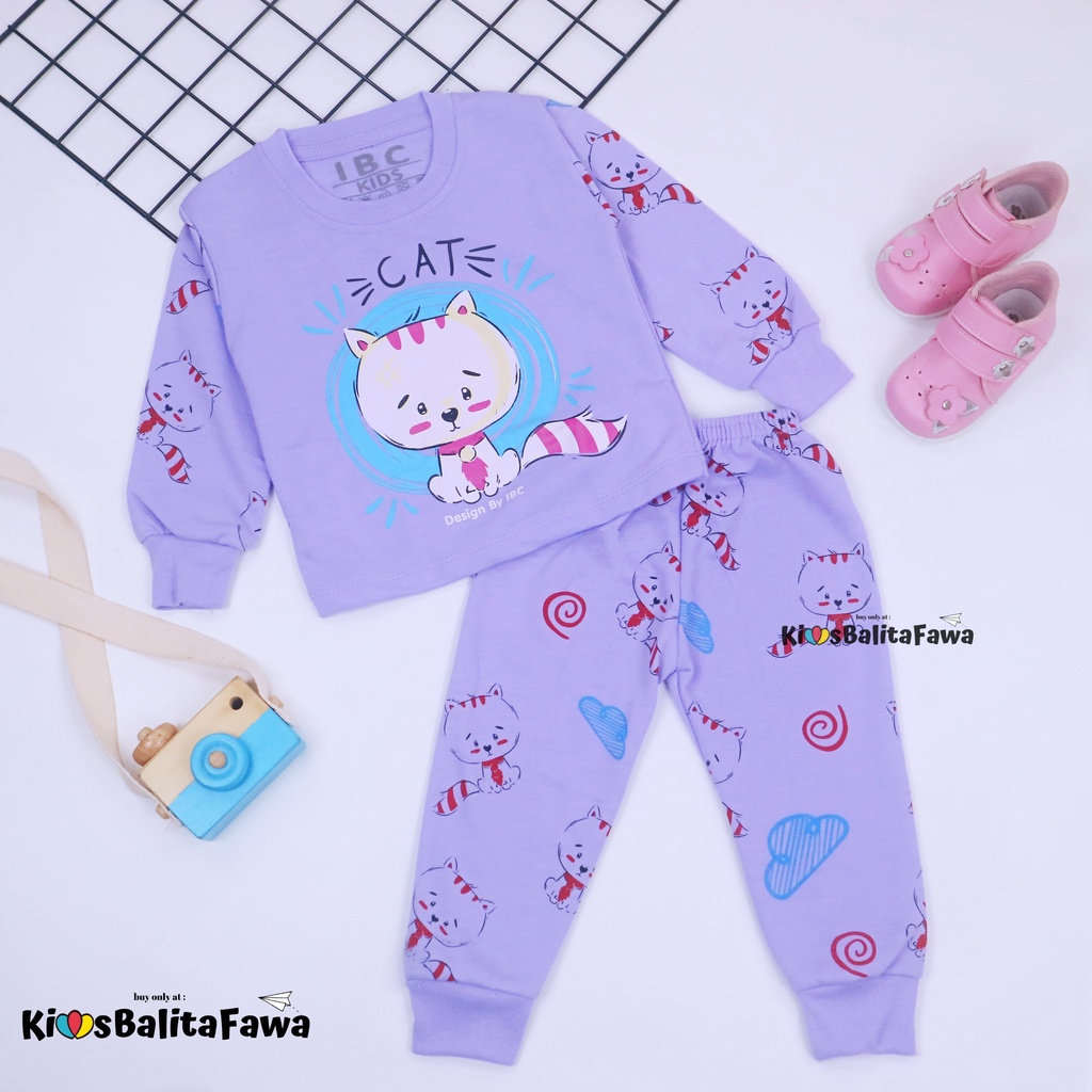 Setelan Chava uk 3-4 Tahun / Baju Lengan Panjang Anak Perempuan Premium Cotton Tebal Pakaian Tidur