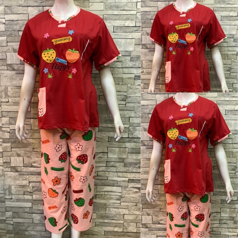 DAILILAN CP STANDAR | BAJU TIDUR | PIYAMA | COD-Yummy Merah