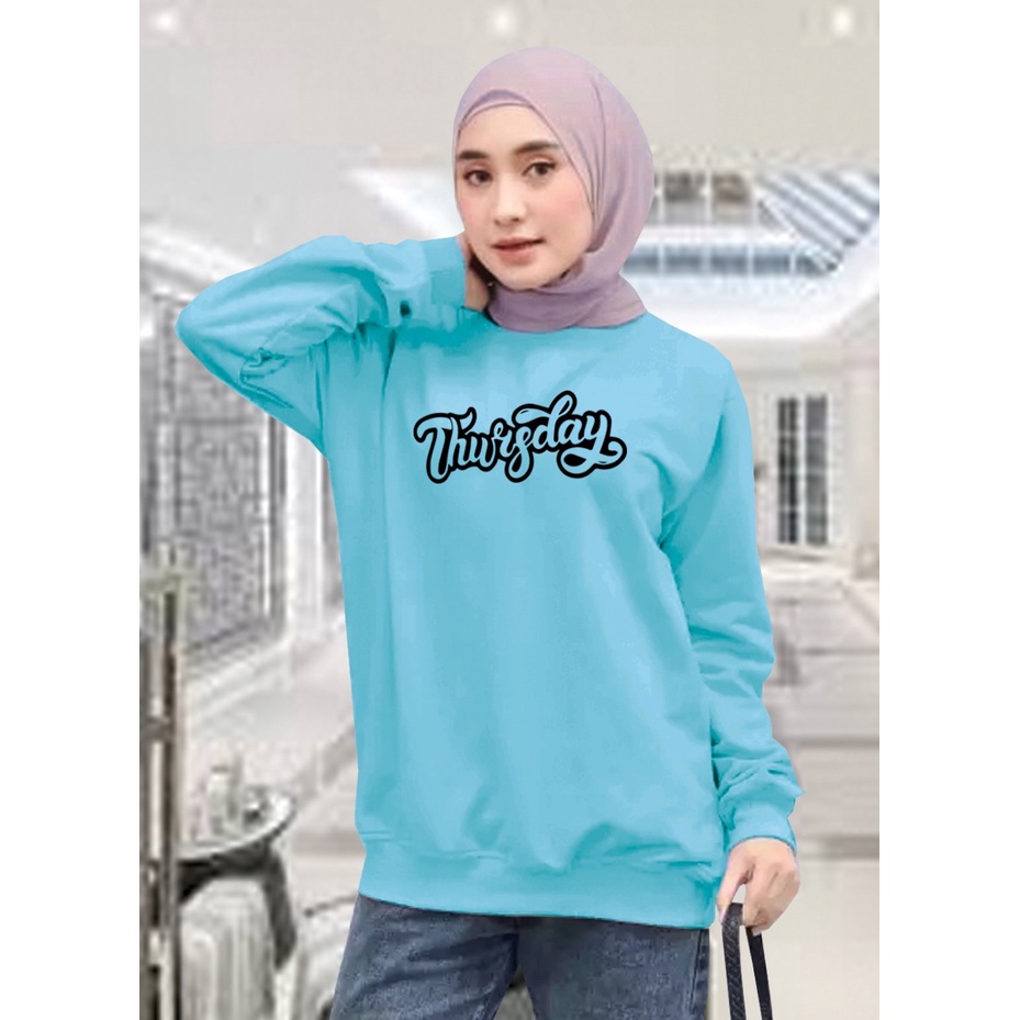 Kaos Lengan Panjang THURSDAY/ Kaos Sweatshirt / Atasan Wanita / Atasan Wanita Lengan Panjang / Atasan Import / Kaos Wanita Blus