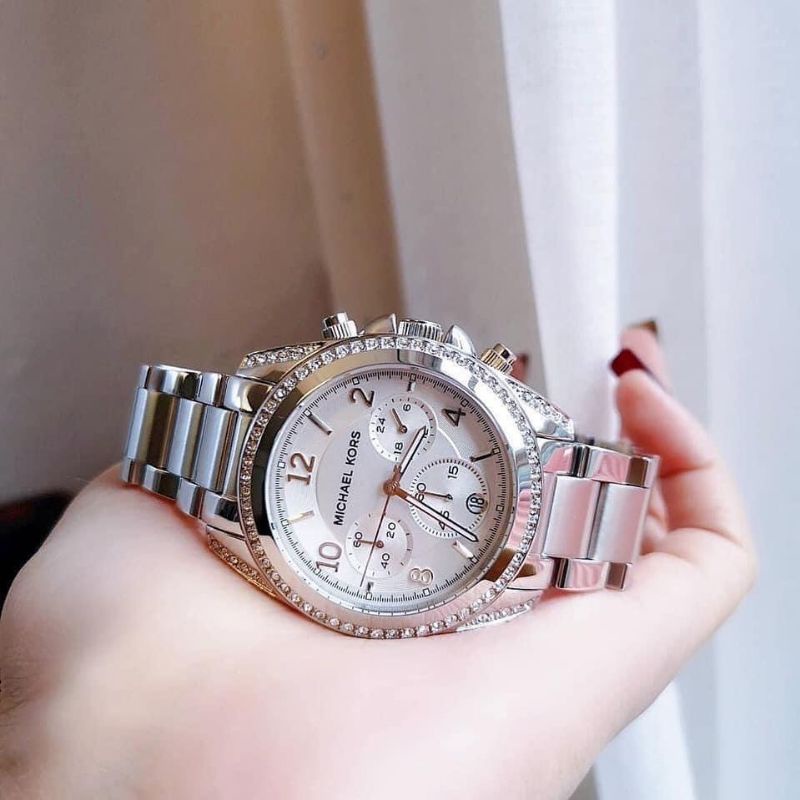 JAM TANGAN PRIA WANITA | RANTAI | KULIT | KARET | MURAH | MICHAEL KORS TIPE MK-5165 - STRAP ALL STAI