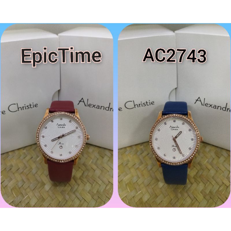 Jam Tangan Wanita Alexandre Christie 2743 AC 2743 AC2743 Tali Kulit