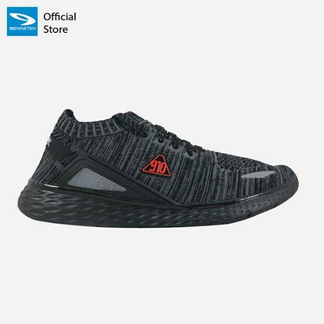 SP-910 Nineten Oishigi Sepatu Lari Unisex - Hitam / Merah / Abu - Hitam, 38