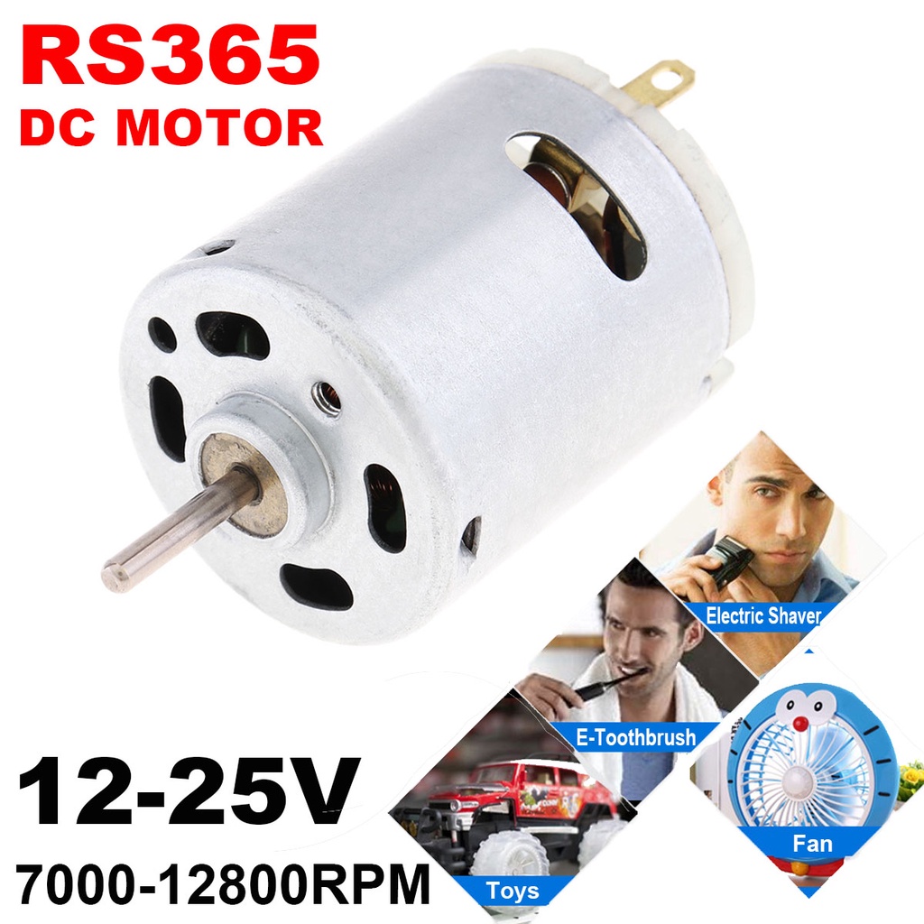 Rs365 DC High Speed Motor Mini Motor Elektrik 12V Untuk Pengering Rambut Motor DC