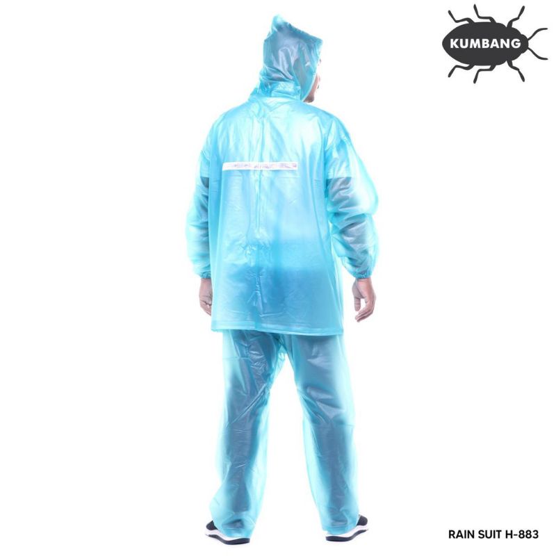 Jas Hujan Stelan Dewasa / Mantel Setelan / Transparan / kumbang H-883