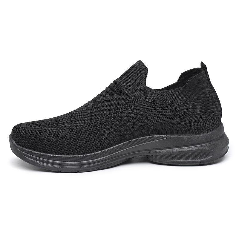 [GROSIR][COD] SEVEN_DAY SEPATU RAJUT SLIP ON WANITA OLAHRAGA TANPA TALI SPORT SHOES HITAM A-6613