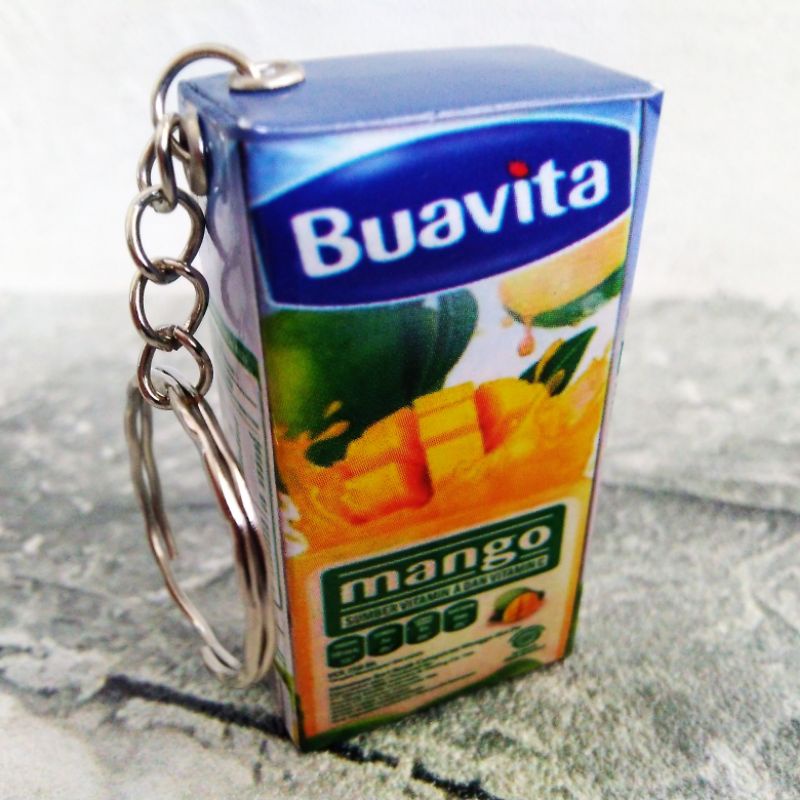 GANTUNGAN KUNCI UNIK MURAH MINIATUR KOTAK MINUMAN-Buavita Mango