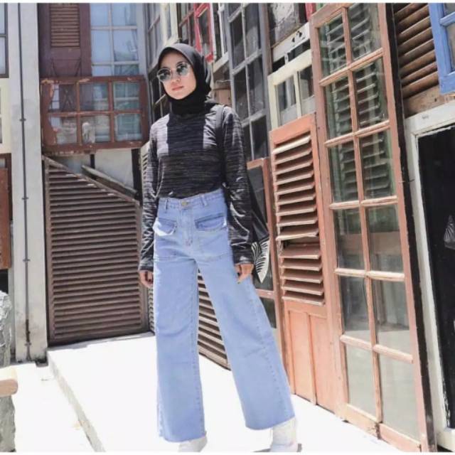 BILBI KULOT JEANS POCKET | KULOT JEANS SAKU RAWIS