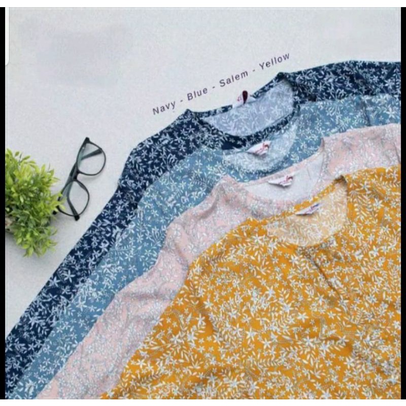 [REALPICT] Tunik Rayon Viscose ruffle motif daun DICKY FASHION