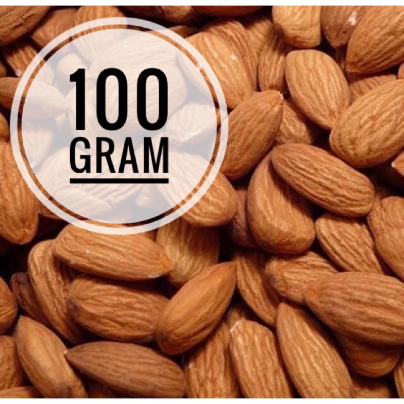 

Natural Whole Raw Almond 100 Gram Almond Utuh Mentah Kulit Ari