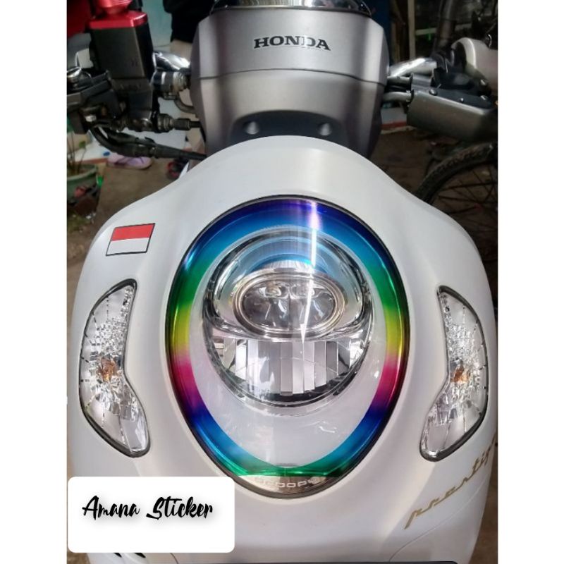 Stiker Lampu Scoopy 2021 / Stiker Scoopy New / Stiker Alis Scoopy Pelangi / Stiker Lampu