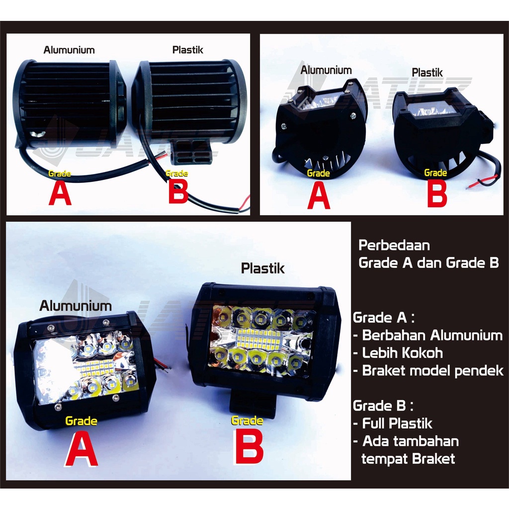 LED Offroad 60W Cree 3 Row 12V 24V Lampu Sorot LED 60 Watt