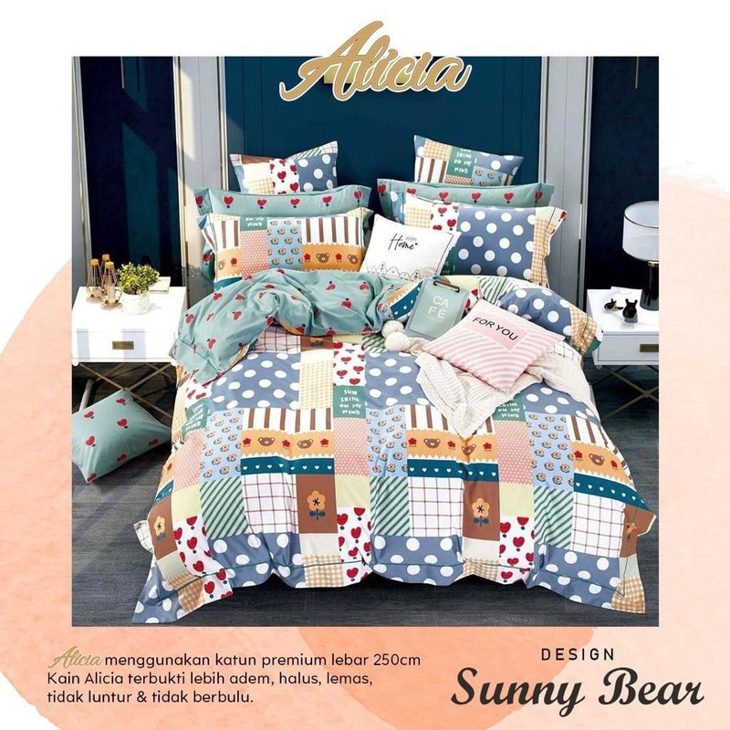 SPREI BEDCOVER KATUN MAGENTA SUNNY BEAR