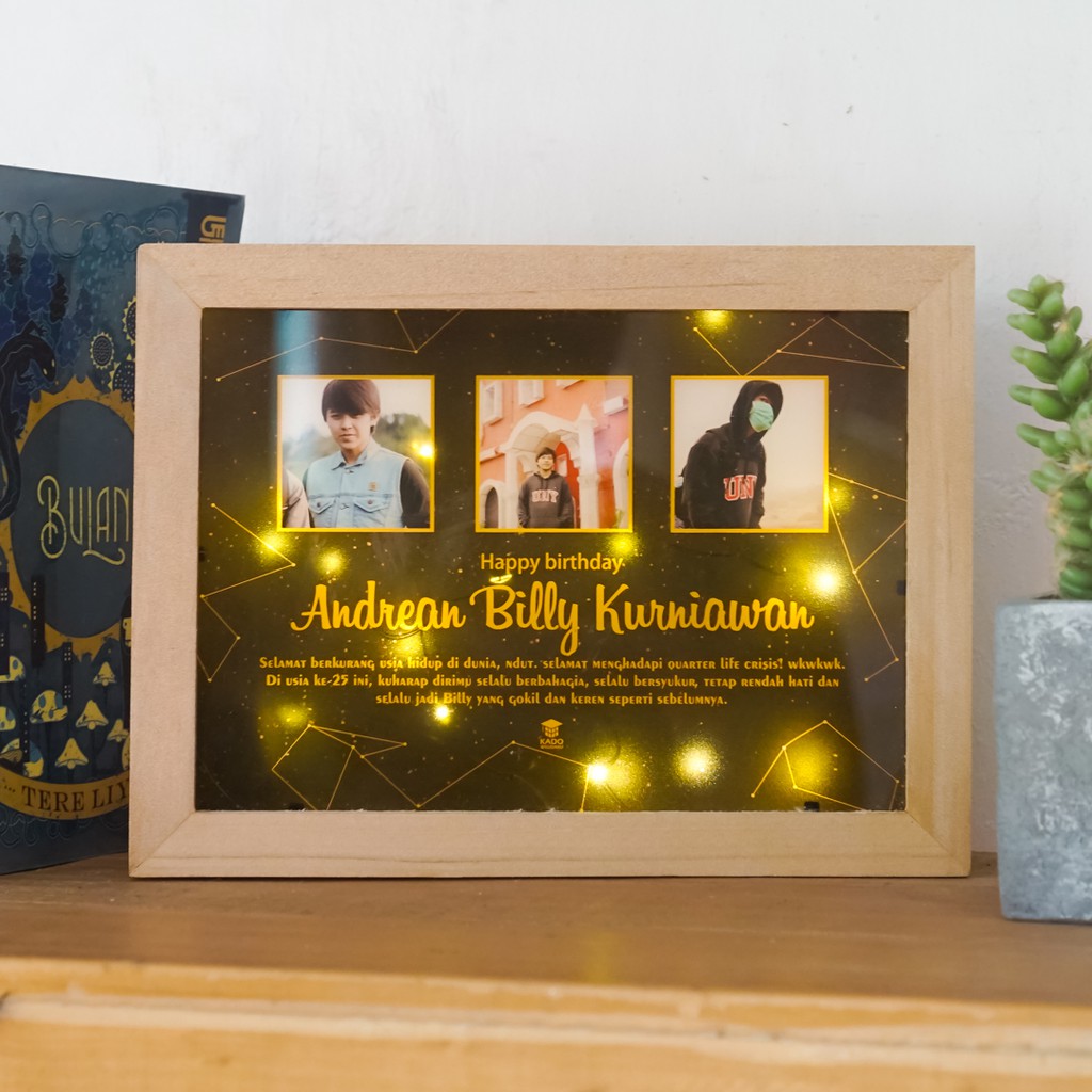 Galaxy Frame Kayu A5 Kado Ultah