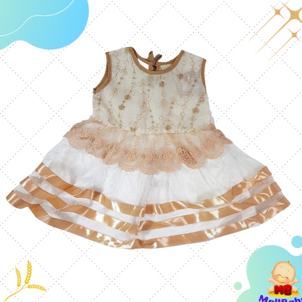 Baju Bayi Perempuan 0-6 Bulan Dress Bayi Perempuan Newborn Pesta Gaun Bayi Camilla