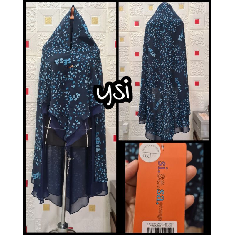 khimar sisesa abstrak midnight blue