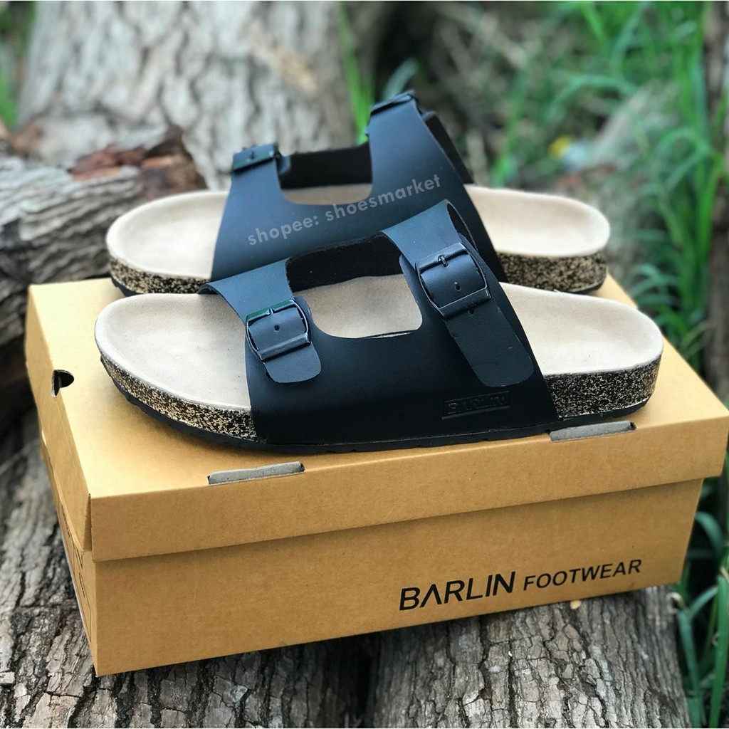 Barlin Sandal Casual Pria Black Cream