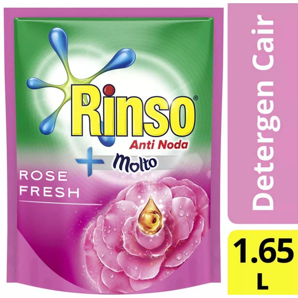 RINSO Molto Rose Fresh Deterjen Cair 1.65L - rinso rose fresh - molto rose fresh - deterjen cair - s