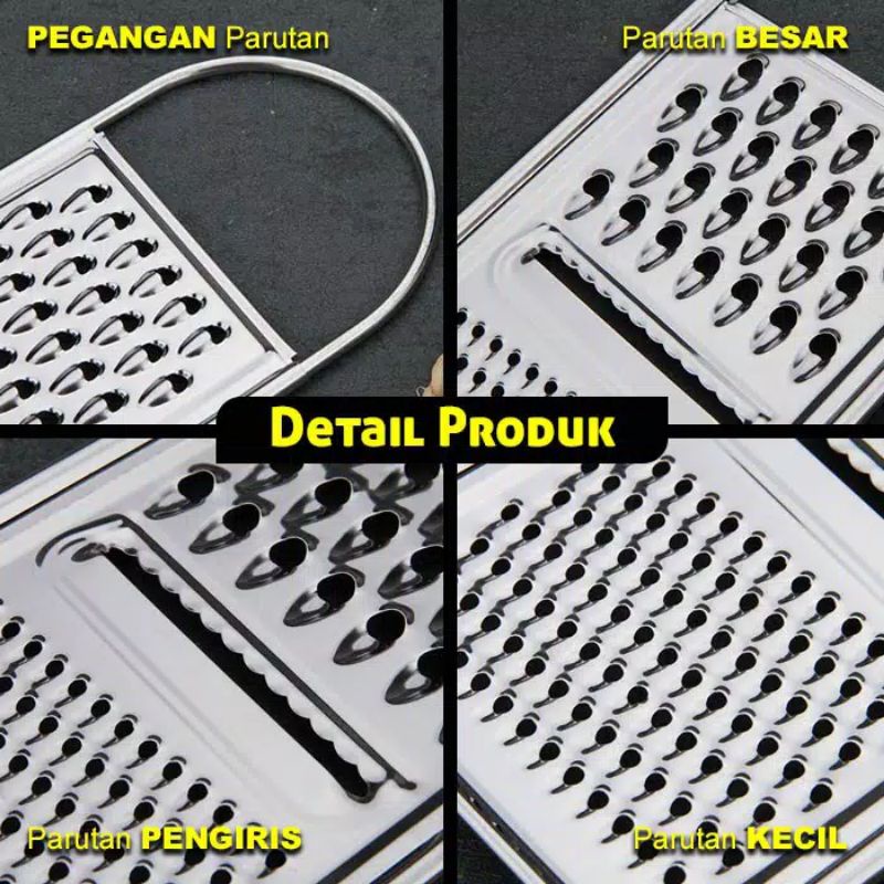 Parutan Keju / Parutan Sayur Stainless Parutan 3in 1 Stainless Steel MA878