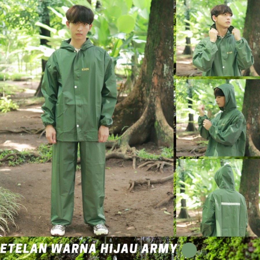 [NEW] Jas Hujan Setelan Dewasa / Remaja Bahan PVC Premium Anti Bocor Merk KHN