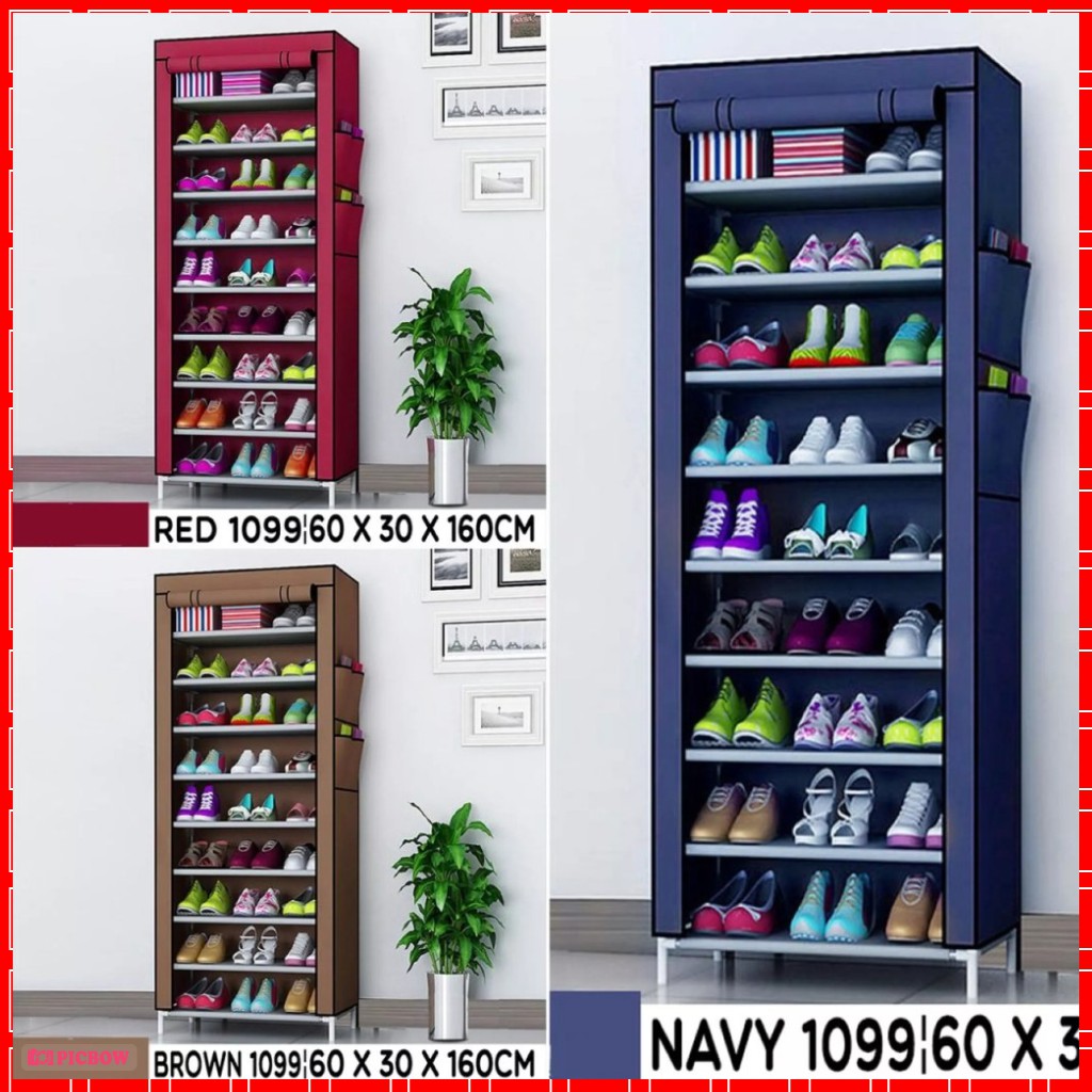 Rak Sepatu Anti Debu Tebal Shoe Rack Portable Rak Sepatu Kain ada Penutup Anti Debu