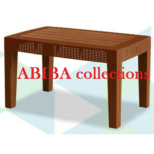 Meja Tamu / Meja Sofa Plastik Anyaman Rotan Coklat Muda Olymplast