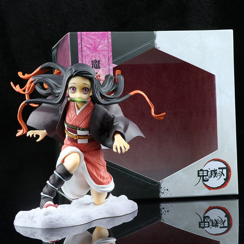 2022 Action Figure Anime Demon Slayer Kamado Nezuko Warrior Stance Bahan PVC Ukuran 15cm