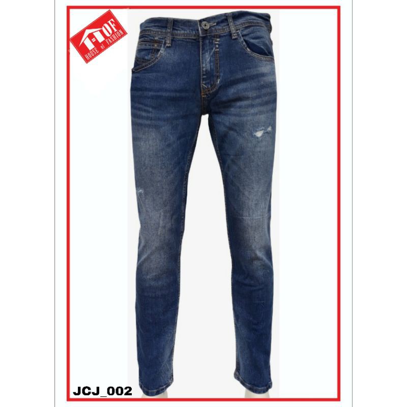 Celana Jeans Panjang Pria Sobek Destroy Stretch Slim Fit CDL by CARDINAL Original 002